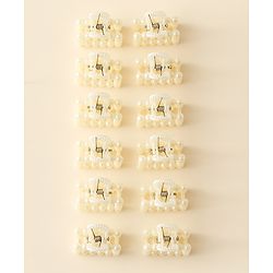 Pine Kids Hair Clips Pack of 12 - Off White