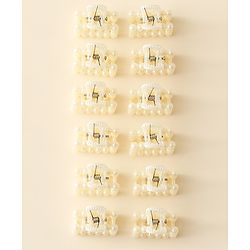 Pine Kids Hair Clips Pack of 12 - Off White