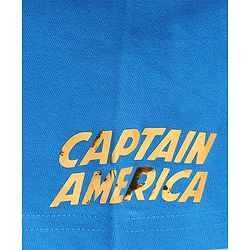 Pine Kids Marvel Terry Knit Half Sleeve Drop Shoulder T-Shirt With Captain America Graphic - Blue