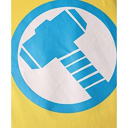Pine Kids Marvel  Terry Knit Half Drop Shoulder Sleeves T-Shirt with Thor Graphic Gold Foil Detailing - Yellow