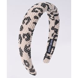 Pine Kids Free Size Hair Bands With Cheetah Print Pack Of 2 - Beige & Blue
