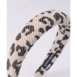 Pine Kids Free Size Hair Bands With Cheetah Print Pack Of 2 - Beige & Blue
