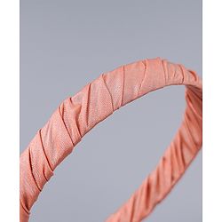 Pine Kids Free Size Solid Coloured Hair Bands Pack Of 2 -Grey & Light Red