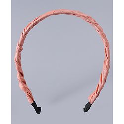 Pine Kids Free Size Solid Coloured Hair Bands Pack Of 2 -Grey & Light Red