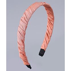 Pine Kids Free Size Solid Coloured Hair Bands Pack Of 2 -Grey & Light Red