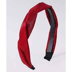 Pine Kids Free Size Hair Bands With Braids Detailing Pack Of 2 - Red & White