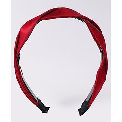 Pine Kids Free Size Hair Bands With Braids Detailing Pack Of 2 - Red & White