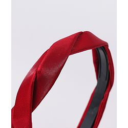 Pine Kids Free Size Hair Bands With Braids Detailing Pack Of 2 - Red & White