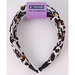 Pine Kids Free Size Hair Bands With Cheetah Print - Black