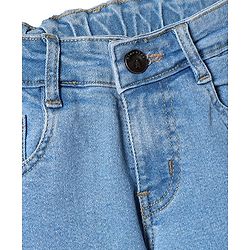 Pine Kids Denim Woven Full Length Washed Jeans with Pockets - Light Blue