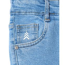 Pine Kids Denim Woven Full Length Washed Jeans with Pockets - Light Blue