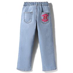 Pine Kids Denim Woven Full Length Jeans With Text Print - Blue