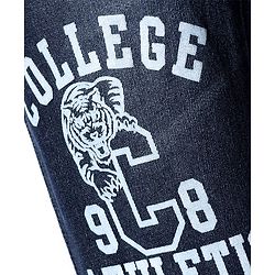 Pine Kids Denim Full Length Washed Jeans With Text Print - Navy Blue