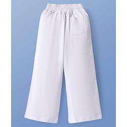 Pine Kids Cotton Knit Full Length Lounge Pants with WOW Girl Print - White