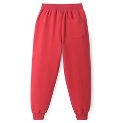 Pine Kids Knit Full Length Lounge Pant with Text Print  - Red