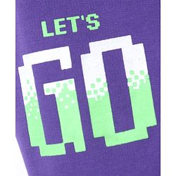Pine Kids Knit Full Length Lounge Pant with Text Print - Purple