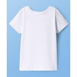 Pine Kids Cotton Knit Half Sleeves T-Shirt with Pretty Girl Text Print - White