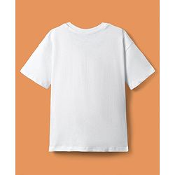 Pine Kids Cotton Knit Half Sleeves T-Shirt with New York Print - White