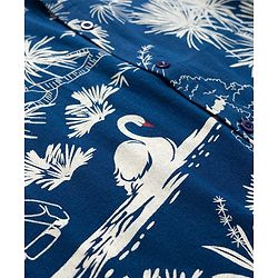 Pine Kids Cotton Knit Half Sleeves Shirt With Bird Print - Navy Blue