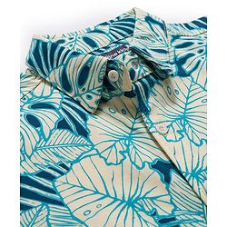 Pine Kids Cotton Knit Half Sleeves Shirt With Leaves Print - Teal Blue