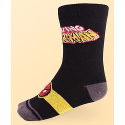 Pine Kids Marvel Ankle Length Anti-Bacterial Socks With Avengers Graphics Pack Of 3 - Blue Black & White
