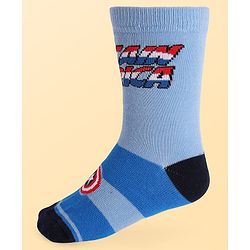 Pine Kids Marvel Ankle Length Anti-Bacterial Socks With Avengers Graphics Pack Of 3 - Blue Black & White