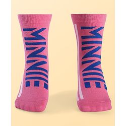 Pine Kids Disney Ankle Length Anti-Bacterial Socks With Minnie Mouse Graphics Pack Of 3 - Pink White & Light Blue