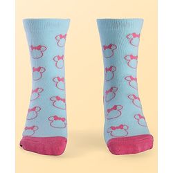 Pine Kids Disney Ankle Length Anti-Bacterial Socks With Minnie Mouse Graphics Pack Of 3 - Pink White & Light Blue