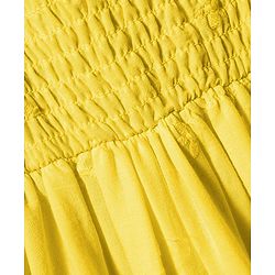 Pine Kids Cotton Woven Sleeveless Frock with Floral Embroidery & Smocked Detailing - Yellow