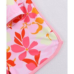 Pine Kids Full Raglan Sleeves Two Piece Swimsuit With Floral Print - Pink