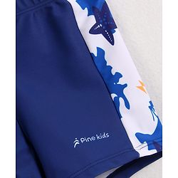 Pine Kids Half Raglan Sleeves Two Piece Swimsuit with Star Fish Print - Blue & White