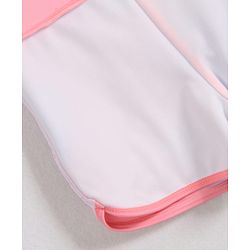 Pine Kids Full Raglan Sleeves Two Piece Swimsuit With Tie & Dye Print & Swimming Cap - Pink