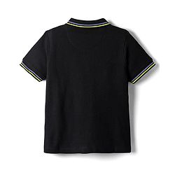 Pine Kids Knit Half Sleeves Shirt With Stripes - Black