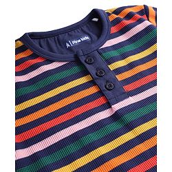Pine Kids Knit Half Sleeves Striped T-Shirt - Multicolor