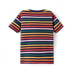 Pine Kids Knit Half Sleeves Striped T-Shirt - Multicolor