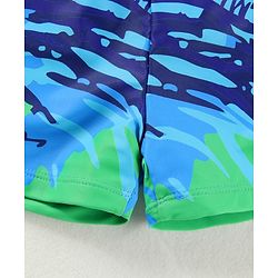 Pine Active Swimming Trunks with Text Print - Light & Navy Blue