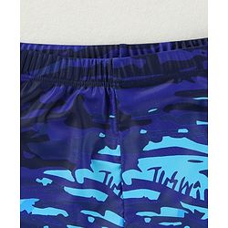 Pine Active Swimming Trunks with Text Print - Light & Navy Blue