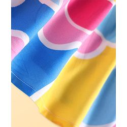 Pine Kids Rayon Woven Sleeveless Frock with Abstract Print - Light Blue