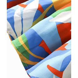 Pine Kids Rayon Woven Half Sleeves Printed Dress - Multicolor
