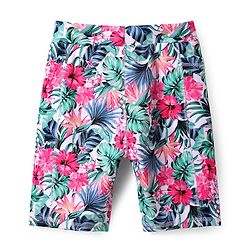 Pine Active Super Stretch Cycling Short with Floral Print - White