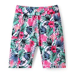 Pine Active Super Stretch Cycling Short with Floral Print - White
