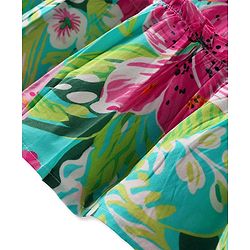 Pine Kids Rayon Woven Singlet Sleeves Tiered Frock with Floral Print - Green & Dark Pink