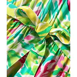 Pine Kids Rayon Woven Half Sleeves Dress With Floral Print - Light Green