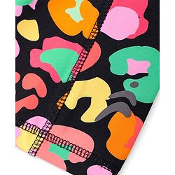 Pine Active Knit Super Stretch Cycling Shorts with Abstract Print - Black