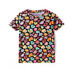 Pine Active Knit Half Raglan Sleeves Printed T-Shirt & Shorts Set - Multicolor