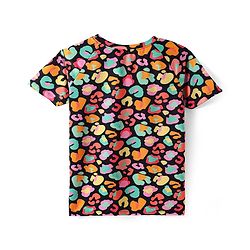 Pine Active Knit Half Raglan Sleeves Printed T-Shirt & Shorts Set - Multicolor