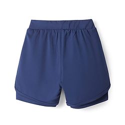 Pine Active Knit Knee Length Skin Friendly Active Stretch Solid Shorts with Tights - Blue