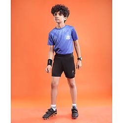 Pine Active Knit Knee Length Skin Friendly Active Stretch Solid Shorts with Tights - Black
