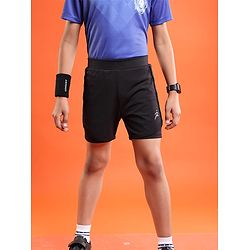 Pine Active Knit Knee Length Skin Friendly Active Stretch Solid Shorts with Tights - Black