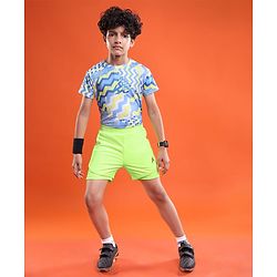 Pine Active Knit Knee Length Skin Friendly Active Stretch  Solid Shorts with Tights - Neon Green